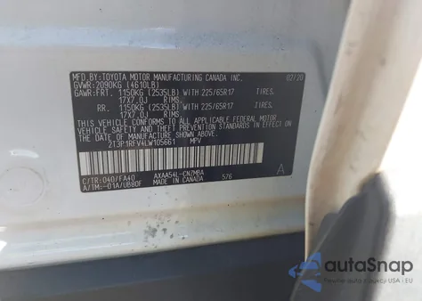 2020 Toyota Rav4 Xle из США, поврежденный, VIN 2T3P1RFV4LW105661